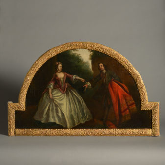 An 18th Century Over Door Double Portrait