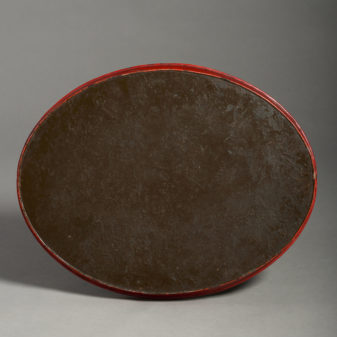 An early 19th century regency period red tole tray