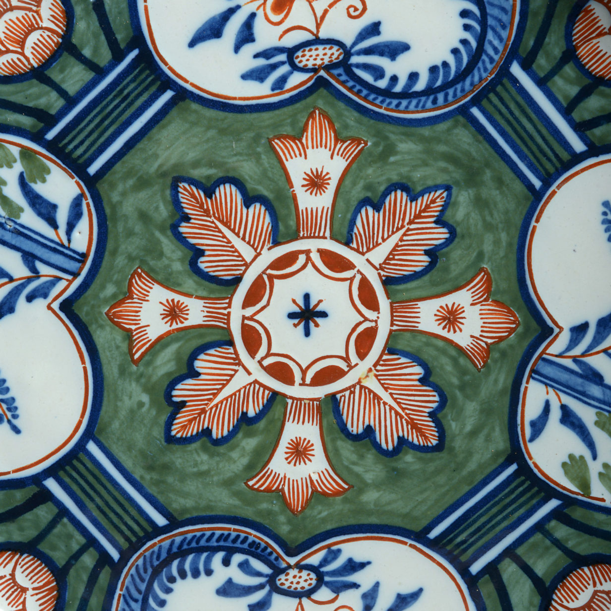 An 18th century polychrome delft charger