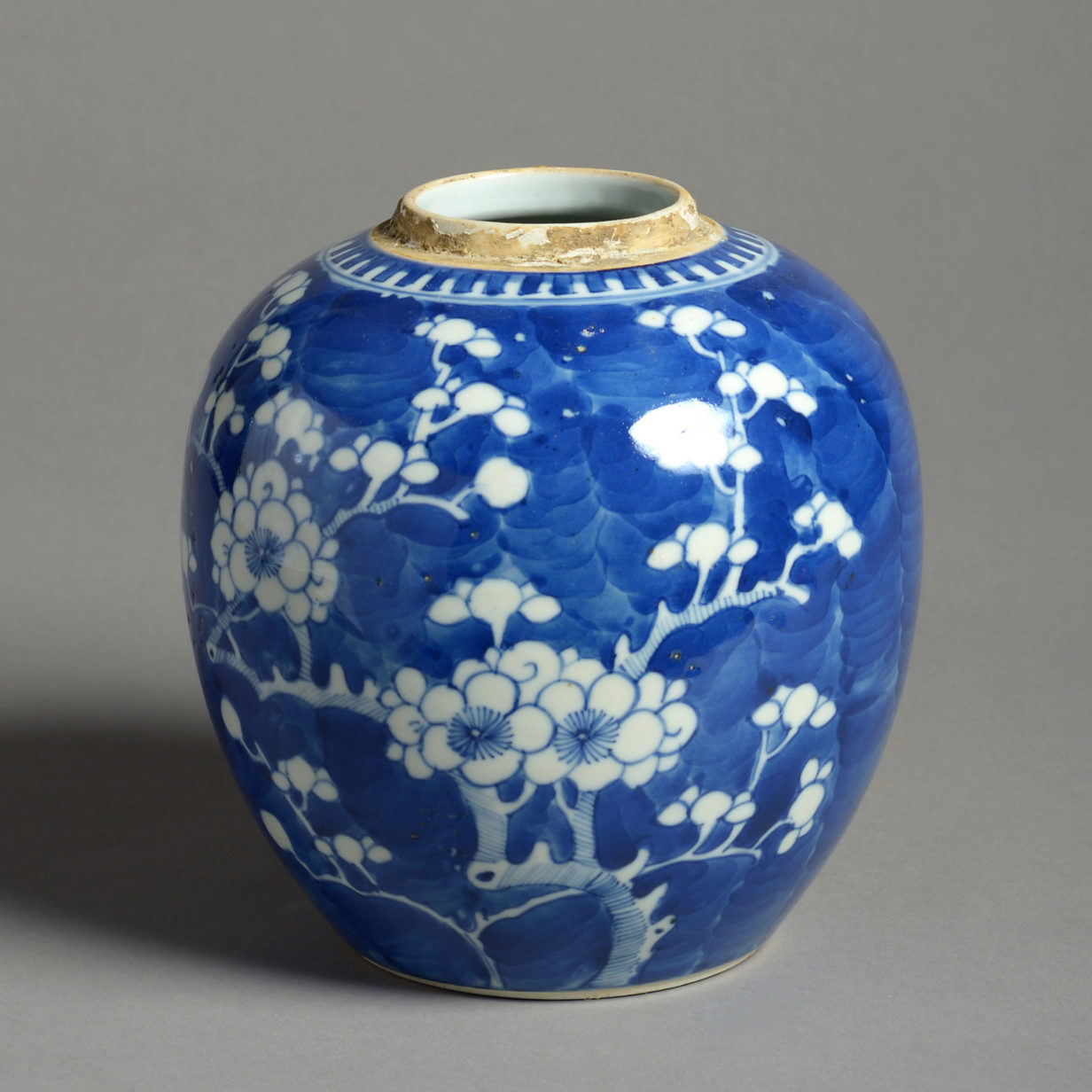 A 19th century blue and white porcelain jar