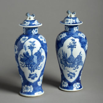 A 19th Century Pair of Blue and White Porcelain Vases