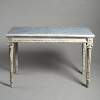A 19th century carved painted louis xvi style side table