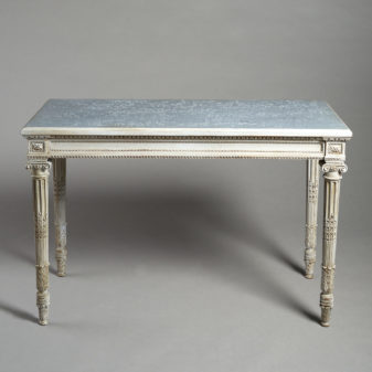 A 19th century carved painted louis xvi style side table
