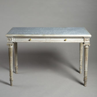 A 19th Century Carved Painted Louis XVI Style Side Table