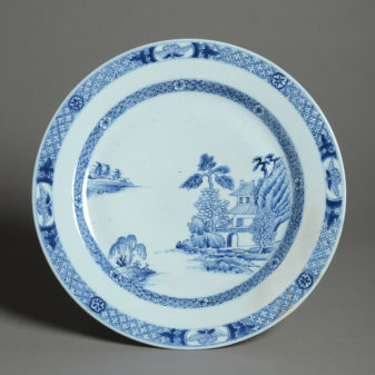 An 18th Century Qianlong Period Blue and White Porcelain Charger