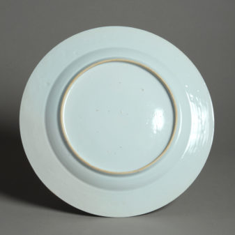An 18th century qianlong period blue and white porcelain charger