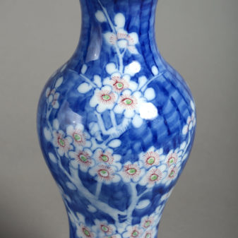A 19th century blue and white porcelain vase as a lamp