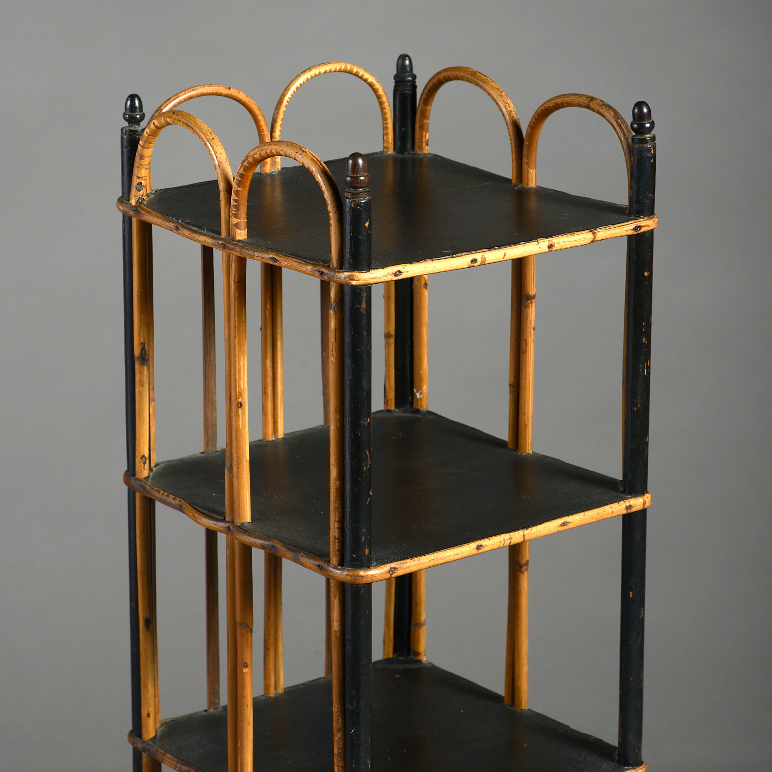 A mid 19th century victorian bamboo shoe rack A mid 19th century victorian bamboo shoe rack