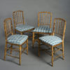 Four Early 19th Century Regency Period Painted Faux Bamboo Side Chairs