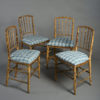 Four early 19th century regency period painted faux bamboo side chairs