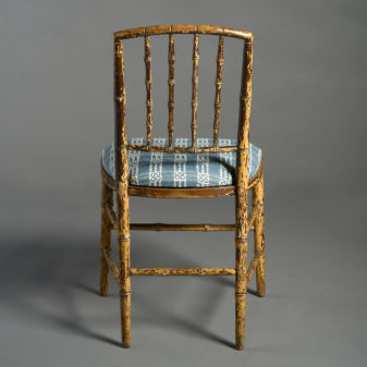 Early 19th century regency period painted faux bamboo side chair