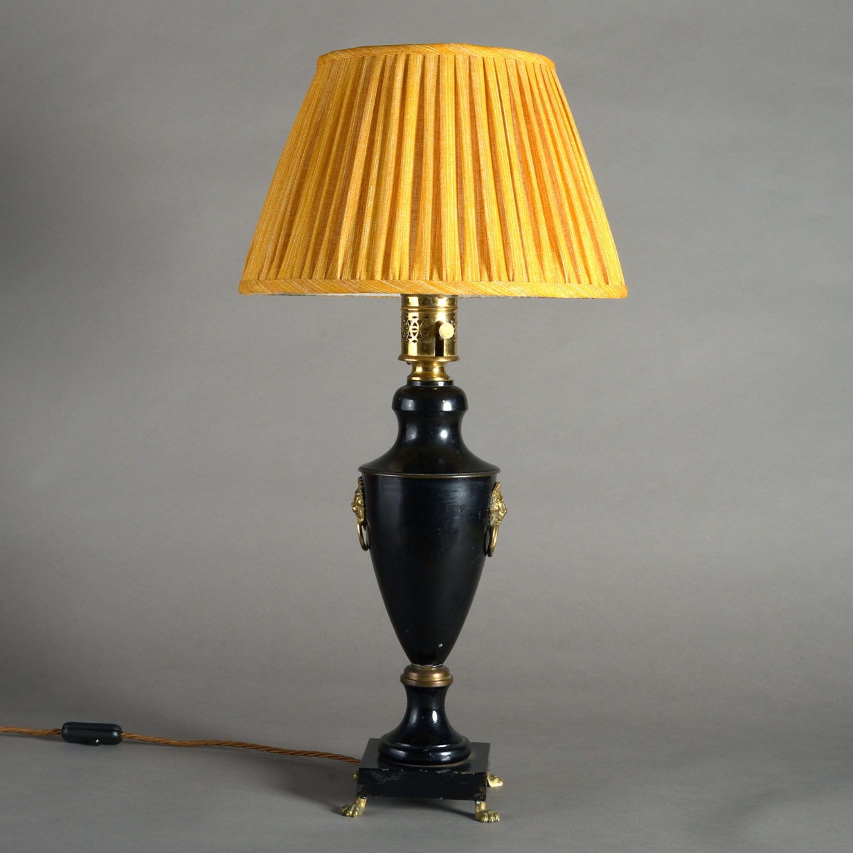 A 20th century regency style tole lamp base