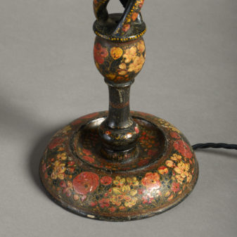 An early 20th century kashmiri table lamp