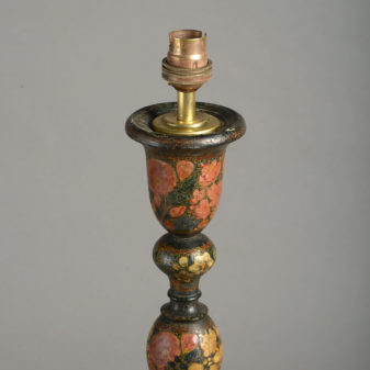 An early 20th century kashmiri table lamp