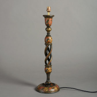 An early 20th century kashmiri table lamp