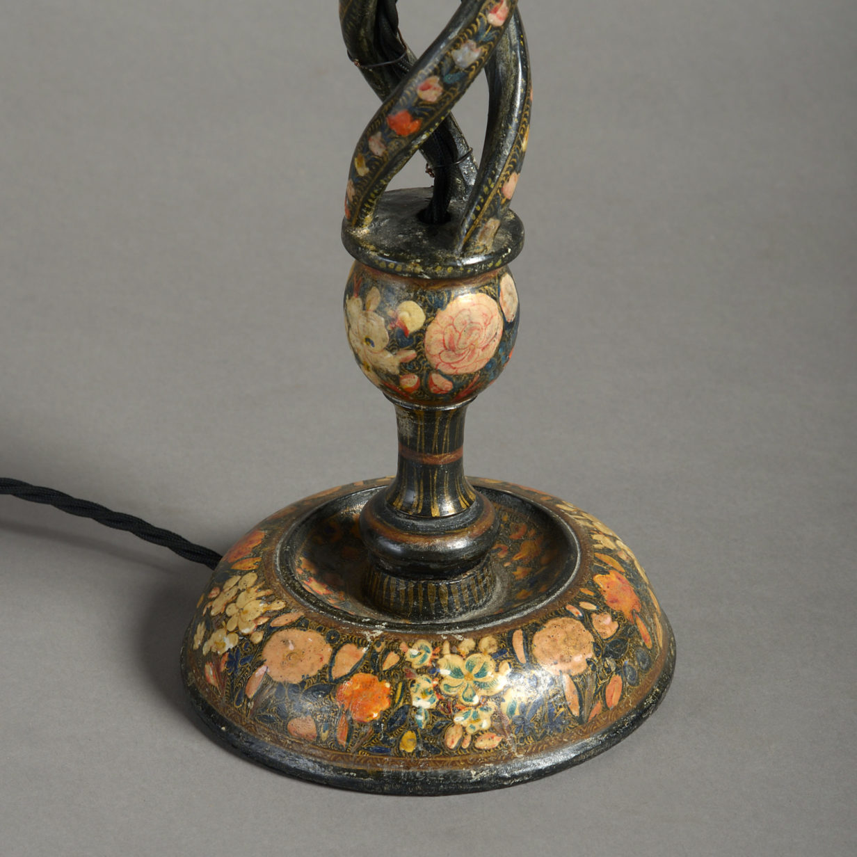 An early 20th century kashmiri table lamp