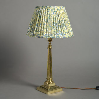 A Late 19th Century Brass Column Lamp Base