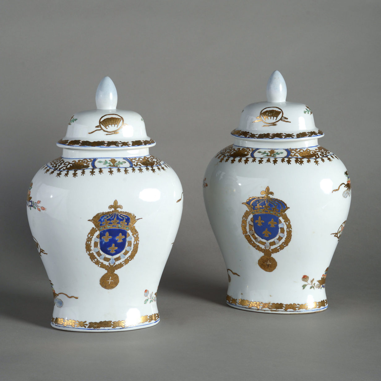 A pair of late 19th century samson vases