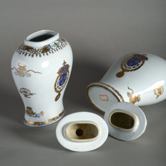 A pair of late 19th century samson vases