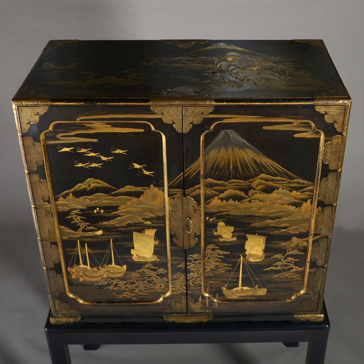An Early 19th Century Lacquer Cabinet on Stand