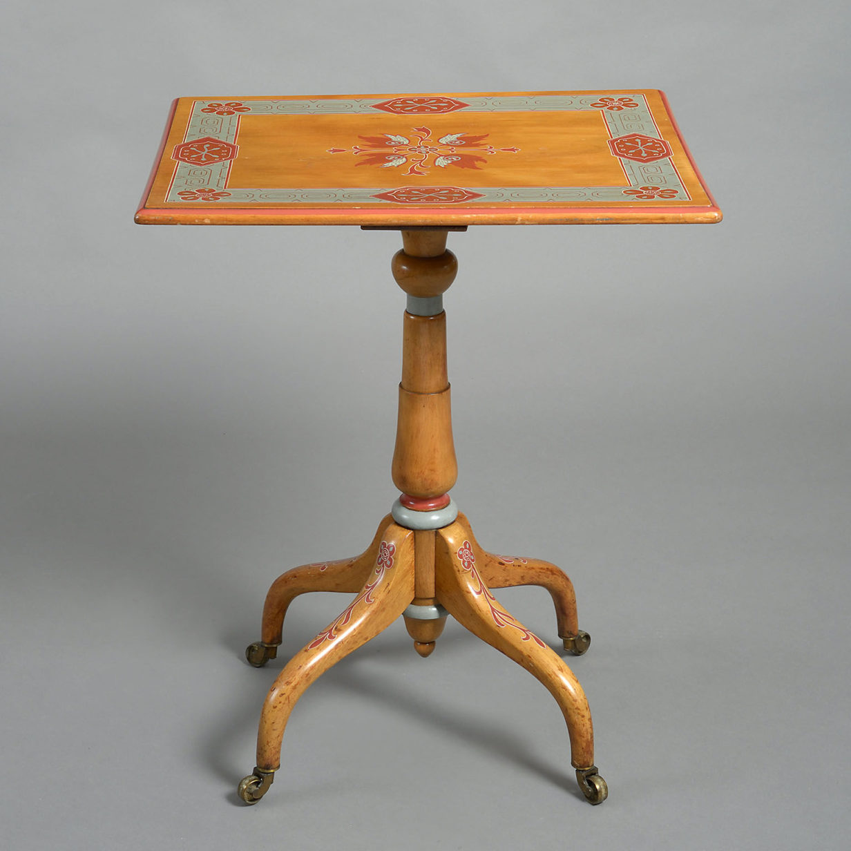 William iv painted satinwood tripod table