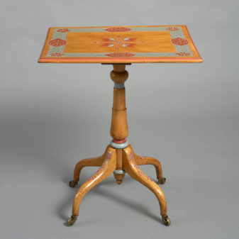 William iv painted satinwood tripod table