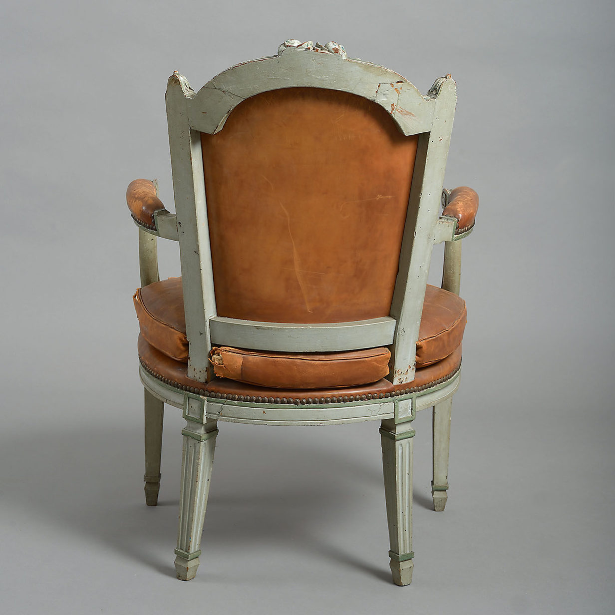 One of Three Pairs of Louis XVI Painted Armchairs