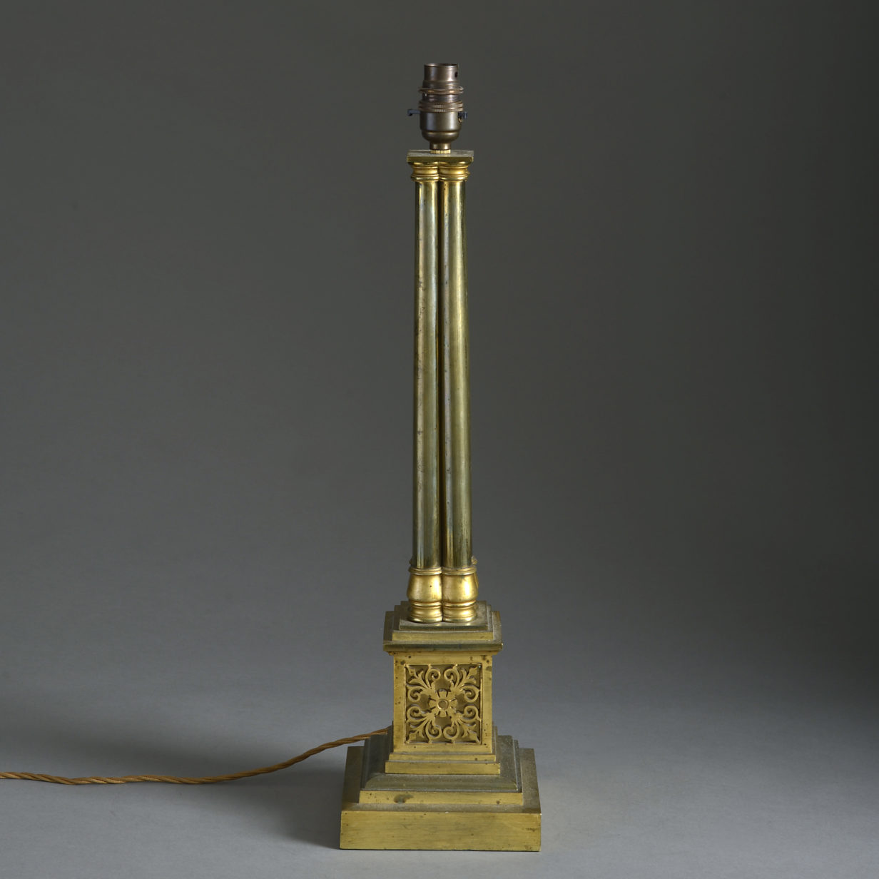 19th Century Cluster-Column Lamp Base