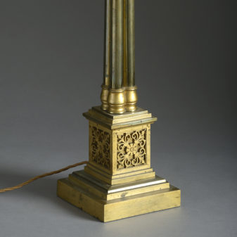 19th Century Cluster-Column Lamp Base