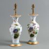 A pair of opaline vases as lamps
