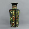 A Qing Dynasty Famille Noire Square Vase