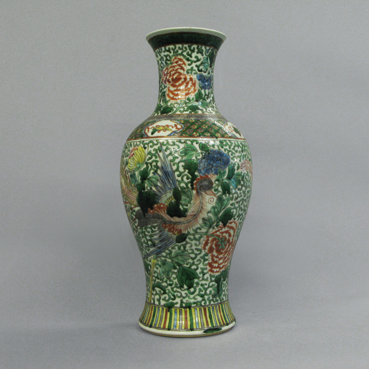 A Large Qing Dynasty Famille Verte Vase
