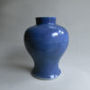 A blue ground vase