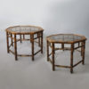 A pair of faux bamboo low tables