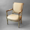 A directoire period painted desk chair or fauteuil armchair