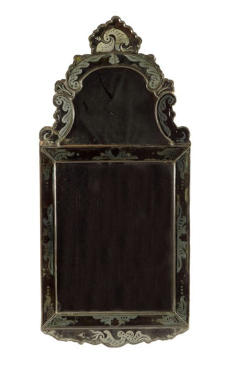 An 18th century bohemian etched glass mirror