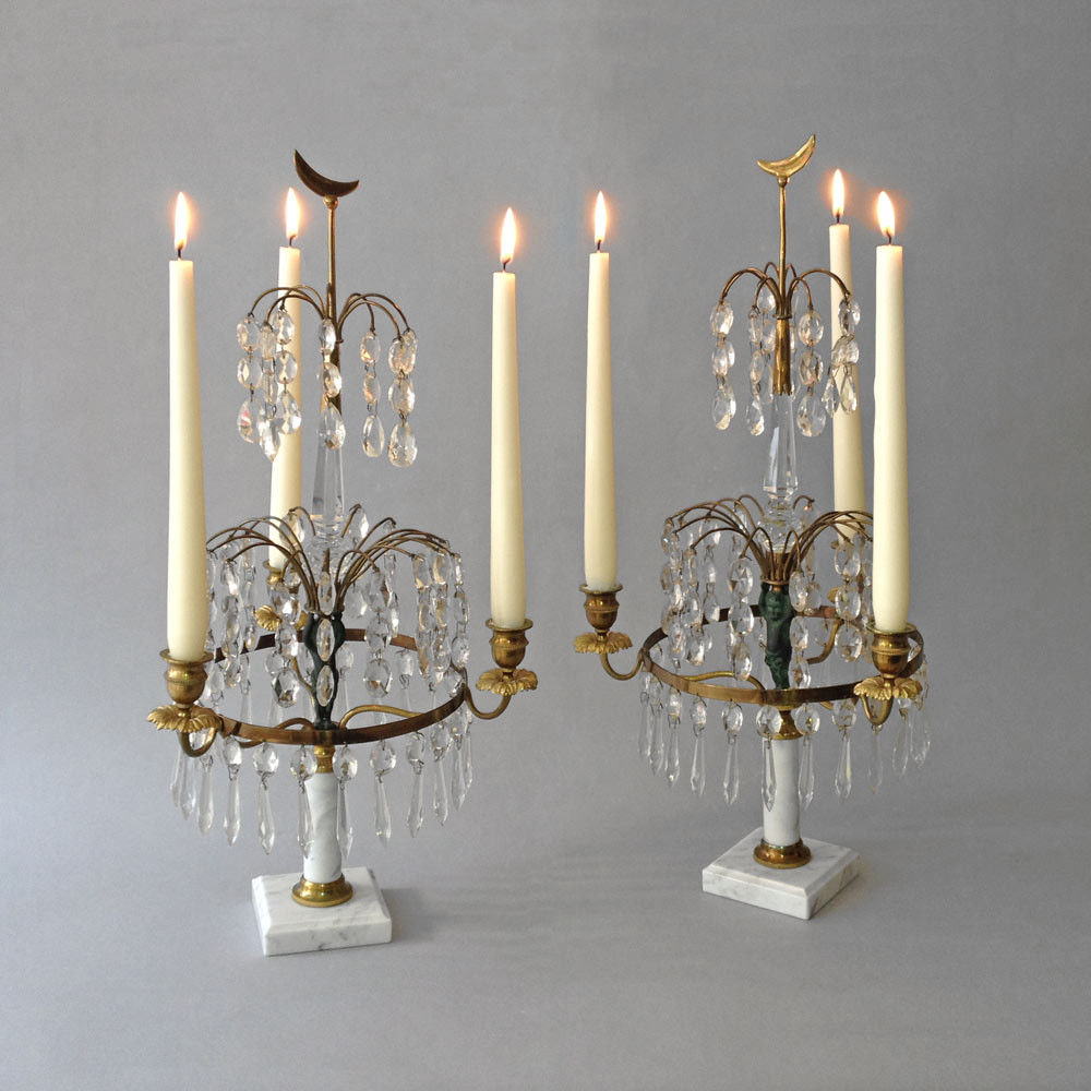 A Pair of 19th Century Gustavian Style Candelabra