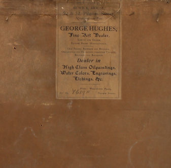 A charming pair of 19th century reverse glass dog portraits