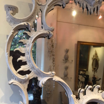 A large 19th century rococo overmantel mirror in the manner of thomas johnson