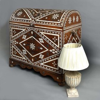 A fine large scale bone inlaid blanket chest