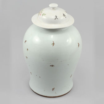 A 19th century qing dynasty porcelain vase & cover