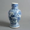 A 19th century qing dynasty blue & white porcelain vase