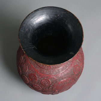 A 19th century cinnabar lacquer vase