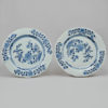 A pair of 18th century qianlong period blue & white porcelain chargers