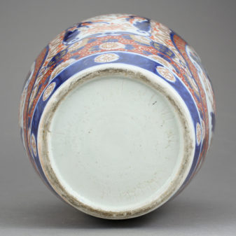 A 19th century imari baluster porcelain vase