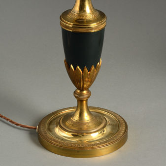 A pair of late 19th century empire style bronze and ormolu lamp bases