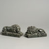 A pair of early 19th century serpentine marble canova lions