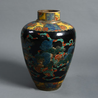 A 19th century arita vase with dragon decoration