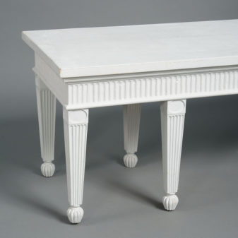 A neo-classical revival painted hall bench