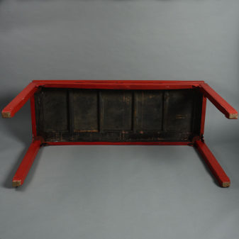 A 19th century red lacquer altar table